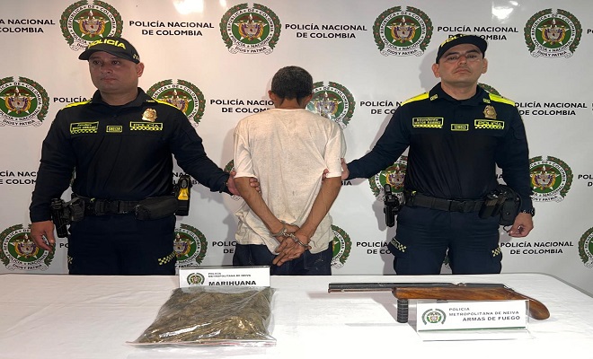 Policía Nacional, de frente contra el tráfico de estupefacientes y porte ilegal de armas en Neiva